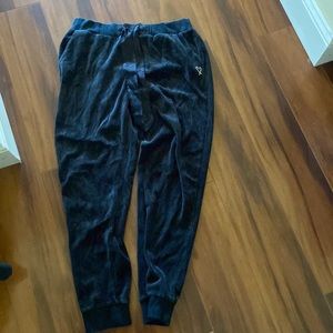 Victoria secret blk velour jogger med
